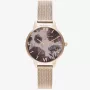 Olivia Burton dameshorloge Sparkle Butterfly OB16SP21 - 30mm zilveren roestvrijstalen meshband
