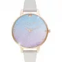 OLIVIA BURTON dameshorloge OB16US47 38 mm roségoud grijs leer
