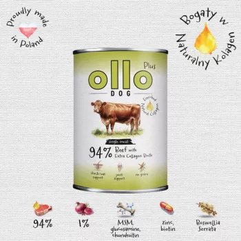 OLLO Plus Collagen Mono Beef natvoer voor honden 800g