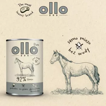 OLLO Pure Horse Mono natvoer voor honden 850g