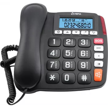 OLYMPIA 4520 analoge snoertelefoon zwart - wit (2294)