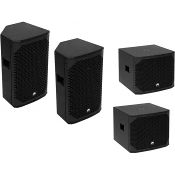 OMNITRONIC PA Set AZX Passive M - 2x 10 inch passieve PA-luidspreker, elk 150W RMS/300W Peak, 8 Ohm, multiplex, zwart 20000528