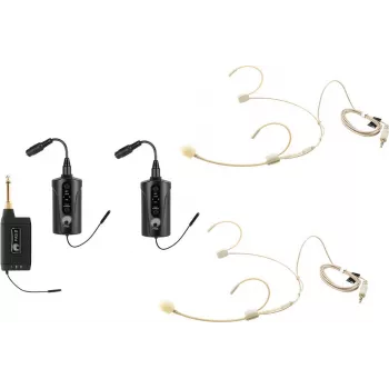OMNITRONIC set FAS TWO dual-channel UHF-draadloos microfoonsysteem met 2 bodypack-zenders en headset-microfoons (660-690 MHz) 20000971