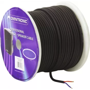 OMNITRONIC luidsprekerkabel 2x1,5 mm² 50 m zwart trappelvast 3030011L