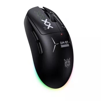 ONIKUMA DM03 RGB gaming-muis – bedrade optische muis met 6400 DPI, 7 programmeerbare knoppen, ergonomisch ontwerp voor rechtshandigen, zwart