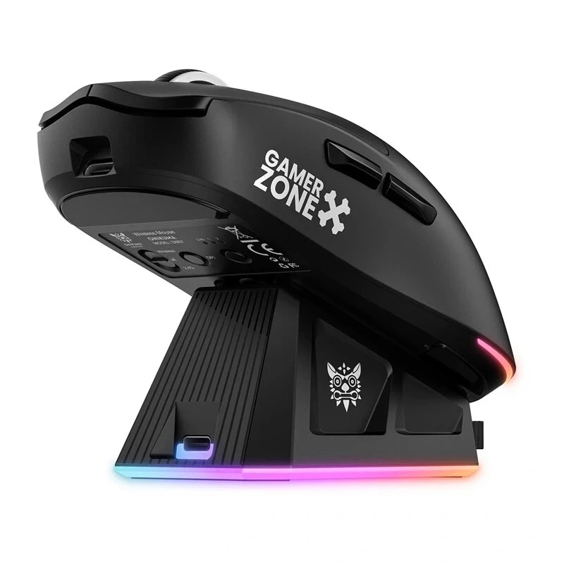 ONIKUMA DM07 RGB gamingmuis, bedraad/draadloos 2,4G, PAW3311, 24000 DPI, 1000 Hz, 500 mAh, zwart
