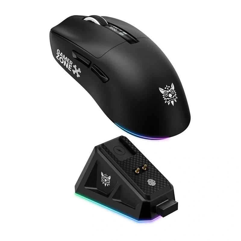 ONIKUMA DM07 RGB gamingmuis, bedraad/draadloos 2,4G, PAW3311, 24000 DPI, 1000 Hz, 500 mAh, zwart