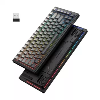 ONIKUMA G83 gaming-toetsenbord (zwart) - mechanische RGB-achtergrondverlichting, bedraad USB full-size-toetsenbord met blauwe switches