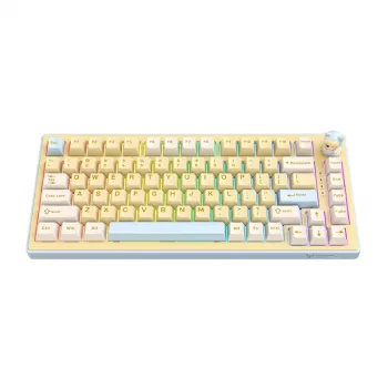 ONIKUMA MT707 gaming-toetsenbord (geel) - mechanisch, Outemu Blue Switches, RGB-achtergrondverlichting, volledig formaat, bedraad USB