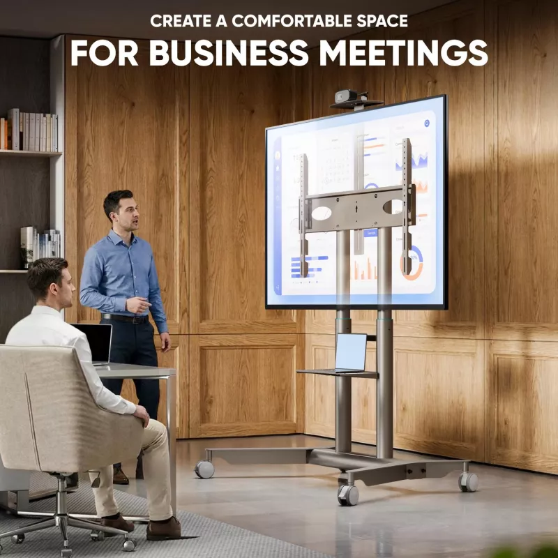 ONKRON TS1871-C mobiele tv-standaard voor 55-90 inch, champagne
