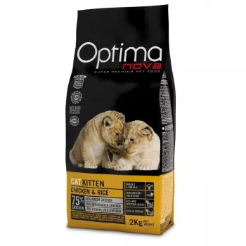 OPTIMANOVA Kitten Mono Kip en Rijst - Droogvoer voor katten - 2 kg