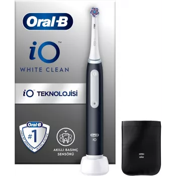 Oral-B iO White Clean elektrische tandenborstel, zwart/wit met reisetui