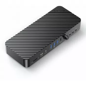 ORICO USB-C 10 Gbps docking station, 2x DP 4K, HDMI 4K, PD 60W, 6x USB-A, SD/TF-kaartlezer, audio (DKA20-V1-EU-BK-EP)