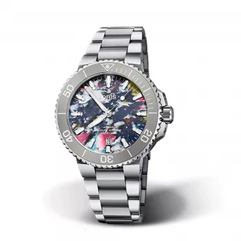 ORIS Aquis Date Calibre 400 Automatic blauwe wijzerplaat RVS band 41,50 mm 7766-4150-Set