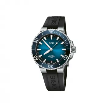 ORIS heren duikhorloge 41350742274FC 41,50mm automatisch blauwe wijzerplaat blauwe rubberen band