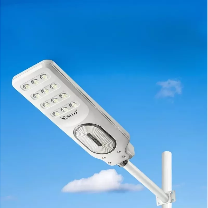 ORLLO 400W solar LED-straatlantaarn met 28W paneel, bewegingssensor & afstandsbediening, 2713LM, 6500K