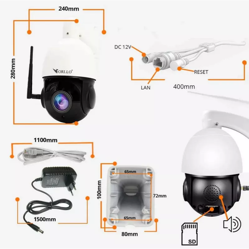 ORLLO Z10 Outdoor PTZ IP WLAN camera 4MP 18x zoom