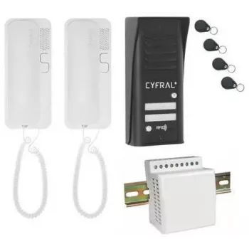 Cyfral COSMO 2-deelnemer-intercomset, zwart