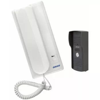 ORNO OR-DOM-RL-913 audio-deurintercom, 2-draads, opbouwmontage, zilver/grijs en wit