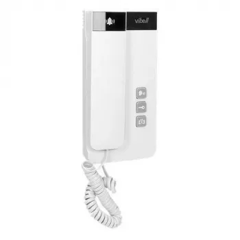 ORNO OR-DOM-SL-923 2-draads bedrade deurintercom voor eengezinswoning, opbouwmontage, zilver/grijs buitenunit, wit binnenstation
