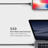 ORSEN S53 USB-C naar USB-C kabel 3A 1m zwart