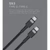 ORSEN S53 USB-C naar USB-C kabel 3A 1m blauw