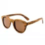 ORYGIN WOOD-B unisex zonnebril met houten montuur, UV400-bescherming, bruin getinte glazen, 45/25/145 mm