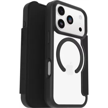 OtterBox React Folio MagSafe voor iPhone 17 Pro Black Crystal - Clear/Black