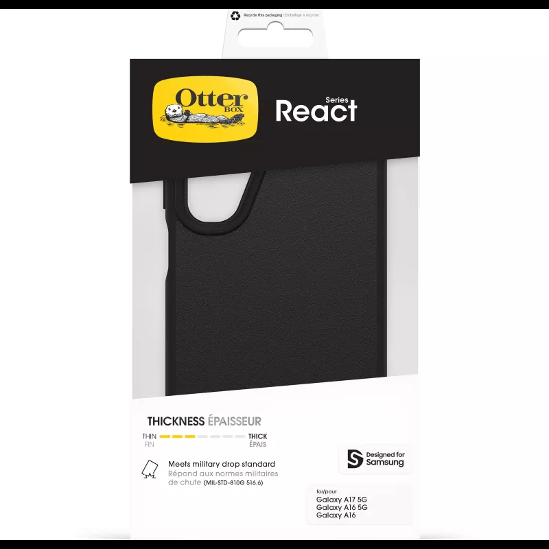 OtterBox React Series Case voor Samsung Galaxy A17/A17 5G/A16/A16 5G - zwart