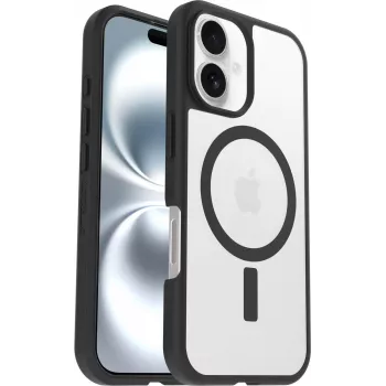 OtterBox React Series MagSafe Case voor iPhone 16 - Black Crystal (transparant/zwart)