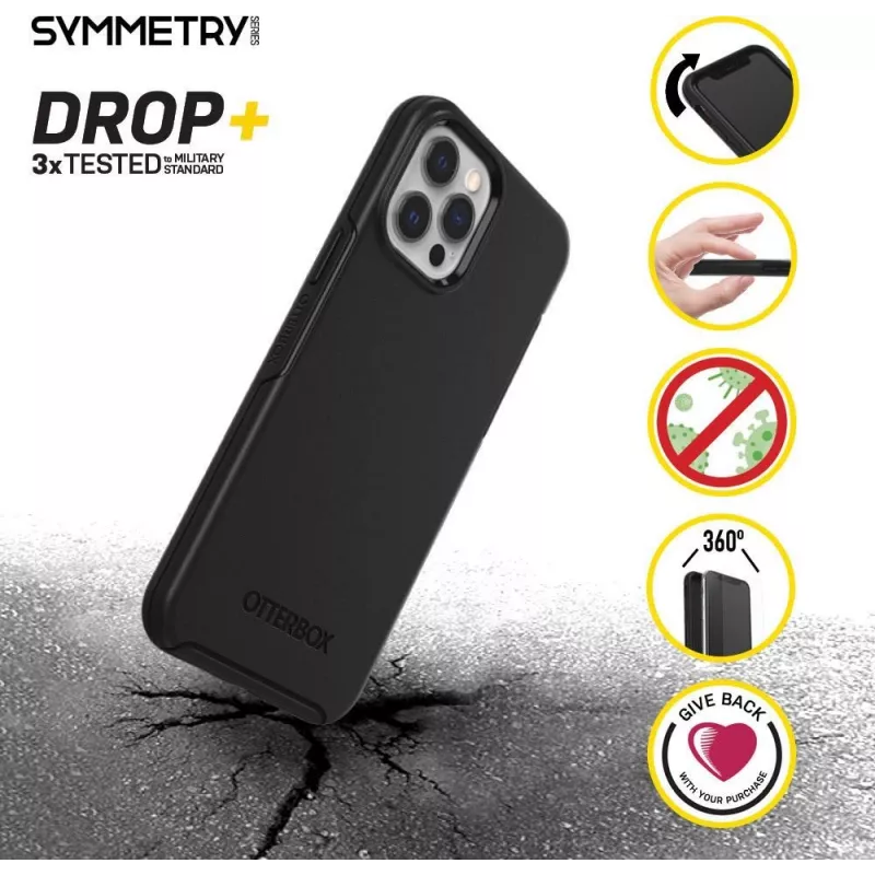 OtterBox Symmetry Series Back Cover voor Apple iPhone 12 / iPhone 12 Pro - zwart