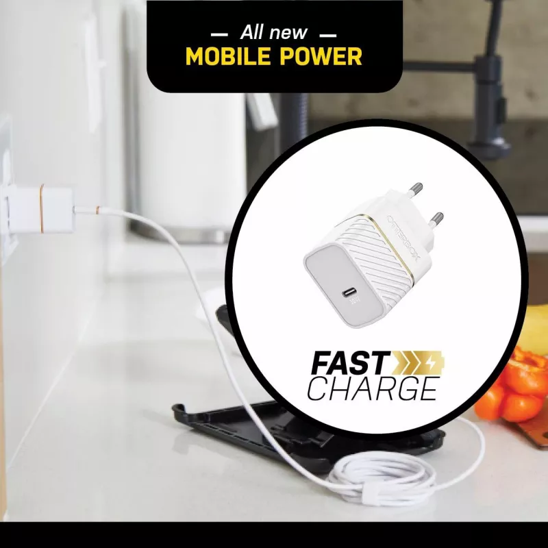OtterBox Wandlader 30W USB-C PD 3.0 Cloud Dust White