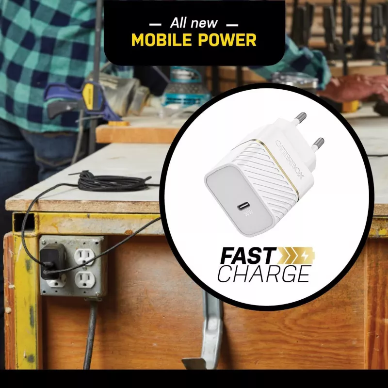OtterBox Wandlader 30W USB-C PD 3.0 Cloud Dust White