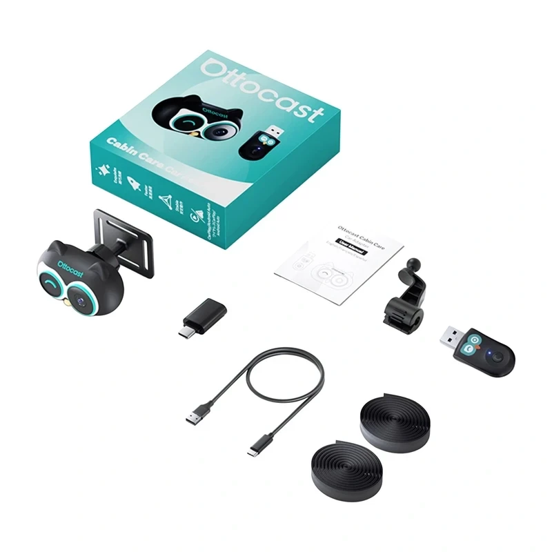 OTTOCAST CA520 Draadloze CarPlay Adapter met Car Nanny (Cabin Care)