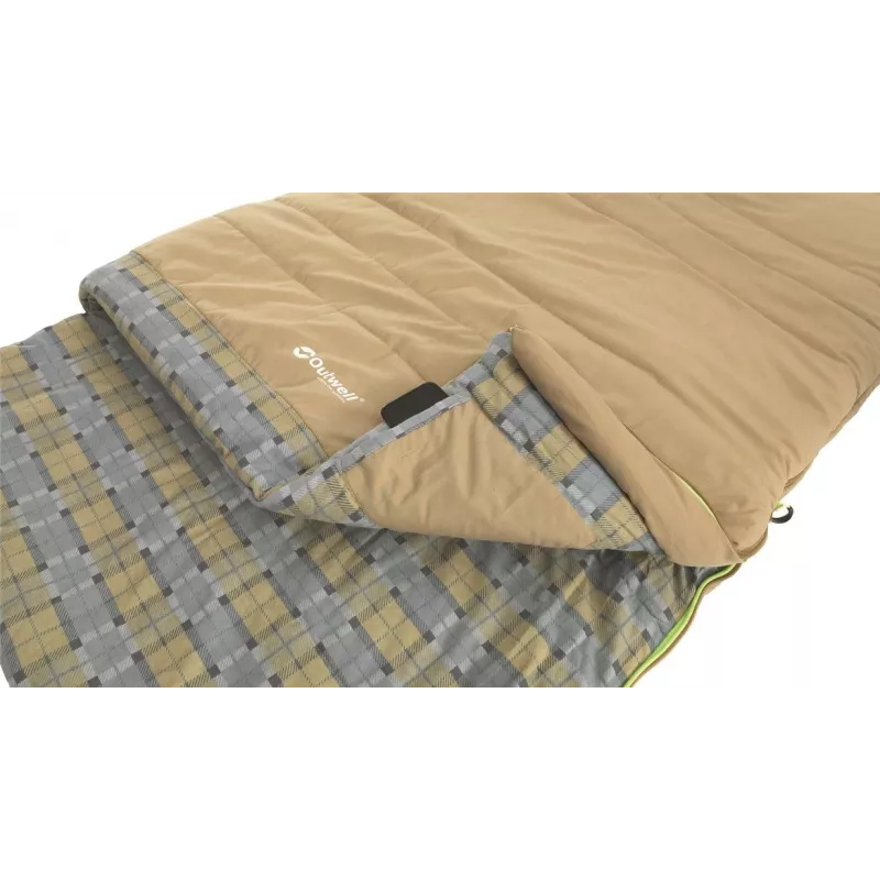 Outwell Commodore slaapzak 225 x 85 cm 9/5/-8 °C met los kussen 2-weg auto-lock L-vormige rits