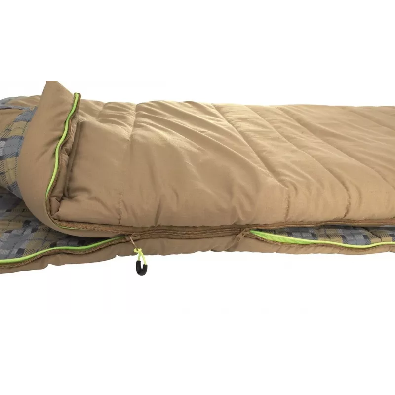 Outwell Commodore slaapzak 225 x 85 cm 9/5/-8 °C met los kussen 2-weg auto-lock L-vormige rits
