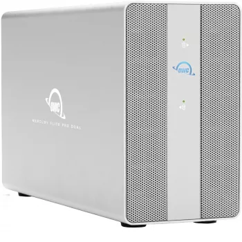 OWC Mercury Elite Pro Dual 2-bay RAID behuizing met 3-poorts USB-hub, USB 3.2 Gen 2 Type-C (zilver)