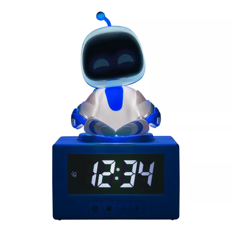 Paladone AstroBot Icon alarmklok - grijs/wit digitale LCD-robotwekker met snoozefunctie