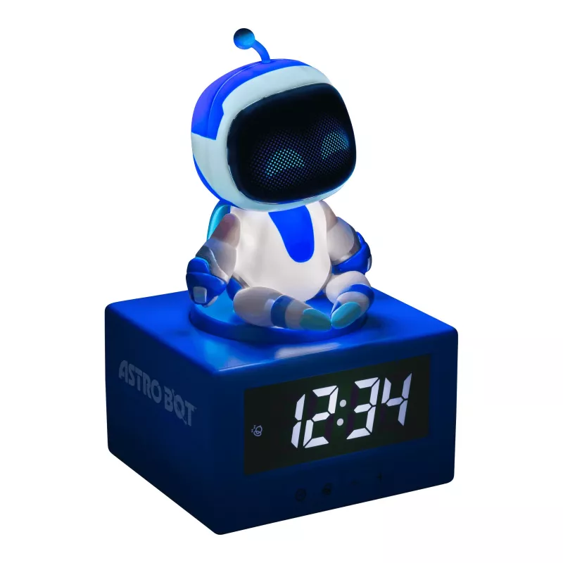 Paladone AstroBot Icon alarmklok - grijs/wit digitale LCD-robotwekker met snoozefunctie