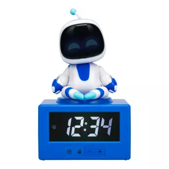 Paladone AstroBot Icon alarmklok - grijs/wit digitale LCD-robotwekker met snoozefunctie