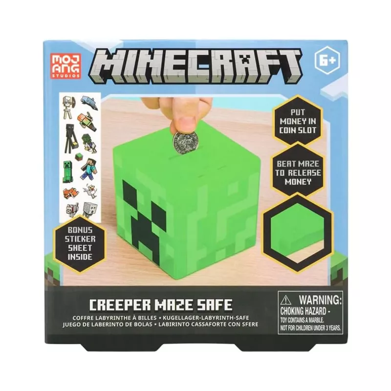 Paladone Minecraft Creeper Maze Safe V2 – Elektronisch puzzel-spaarslot met Creeper-geluidseffecten