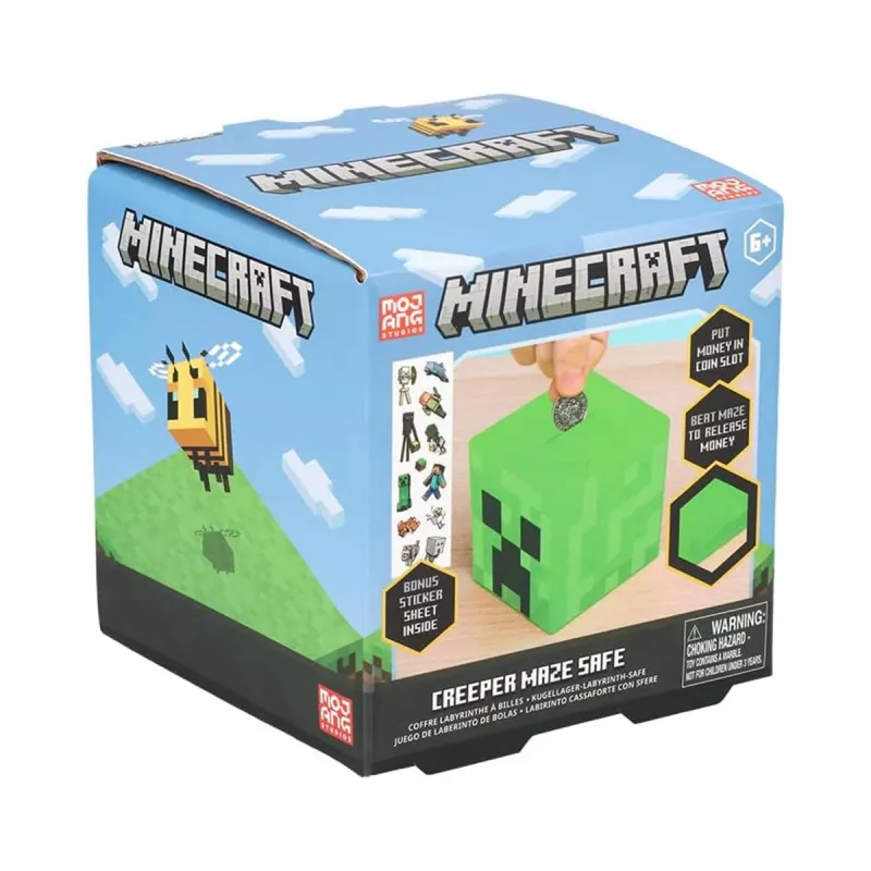Paladone Minecraft Creeper Maze Safe V2 – Elektronisch puzzel-spaarslot met Creeper-geluidseffecten