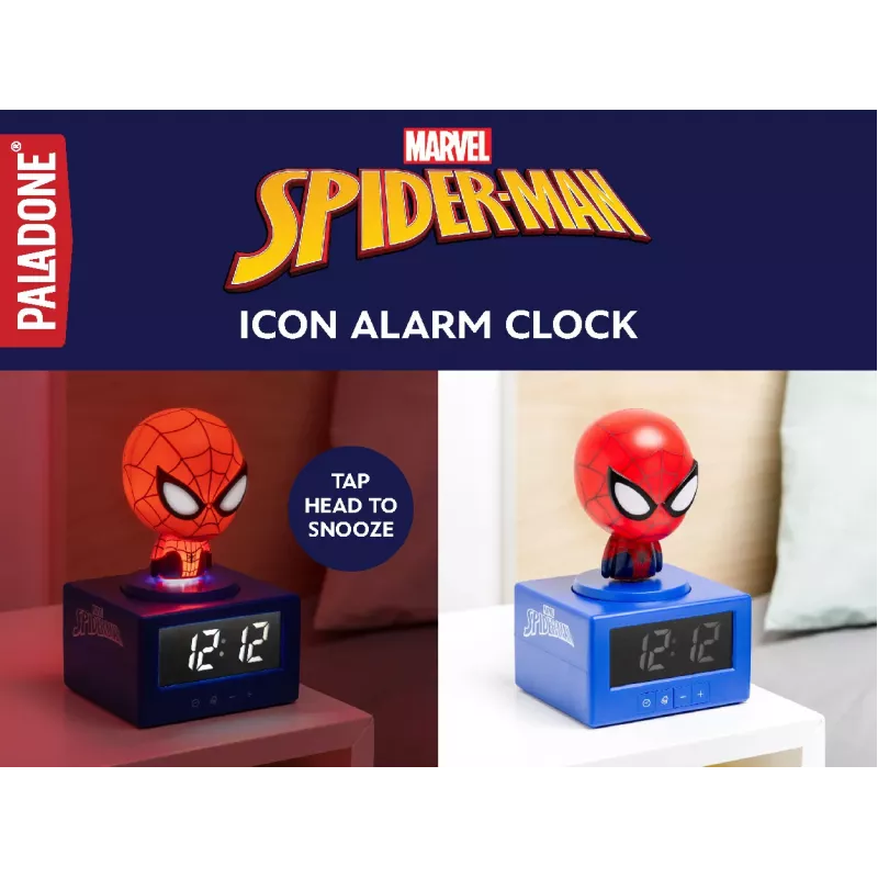 Paladone Spider-Man Icon Wekker - Digitaal LED, Rood/Zwart