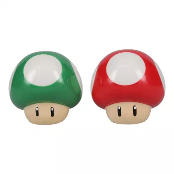 Paladone Super Mario Mushroom zout- en peperstel (rode Superpilz & groene 1-Up-paddenstoel)