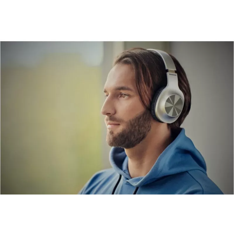 Panasonic RB-HX220BDES draadloze on-ear koptelefoon, Bluetooth, microfoon, XBS, Zilver
