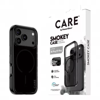 PanzerGlass CARE Smokey hoes met zwarte MagSafe voor iPhone 17 Pro