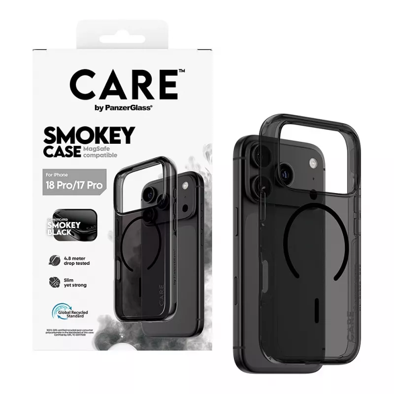 PanzerGlass CARE Smokey hoes met zwarte MagSafe voor iPhone 17 Pro