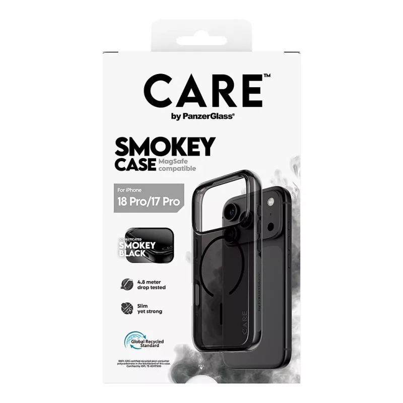PanzerGlass CARE Smokey hoes met zwarte MagSafe voor iPhone 17 Pro