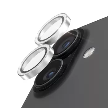 PanzerGlass Hoops Glitter Silver Cameralensbeschermer voor iPhone 17 / iPhone 16 / 16 Plus