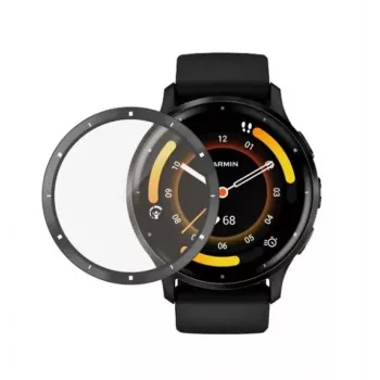 PanzerGlass displayscherm voor Garmin Venu 3 - Zwarte rand, gehard glas, 9H-hardheid, antibacterieel, oleofoob, volledig oppervlak